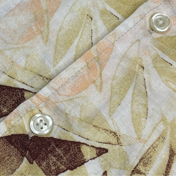 Hawaiian Aloha Shirt Linen Cotton Button Beach Vacation Tropical Summer 5X New - Picture 10 of 13